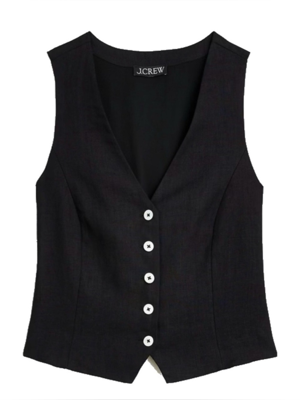 J.Crew Slim-Fit Linen Vest in Black